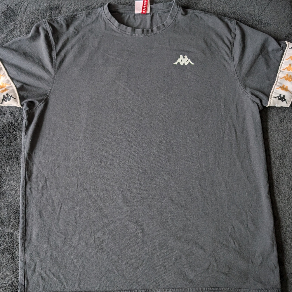 Kappa Authentic 222 Banda Logo Taped Sleeve Graphic Streetwear Shirt Black XXXL image 6